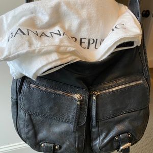 Banana Republic Black Leather Crossbody Purse